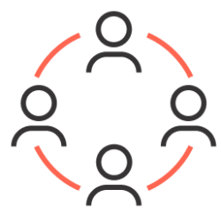 Specialister som samarbetar symbol